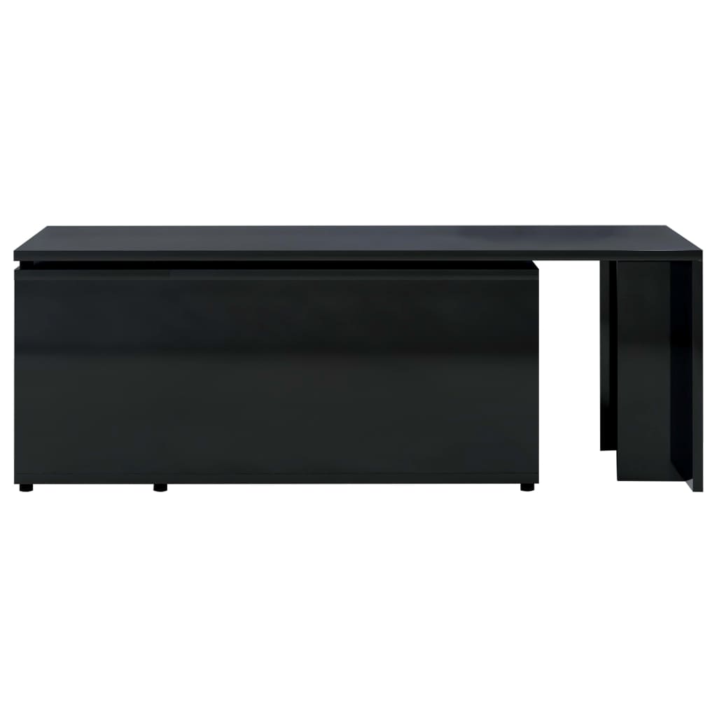 Coffee Table High Gloss Black 150x50x35 cm Engineered Wood