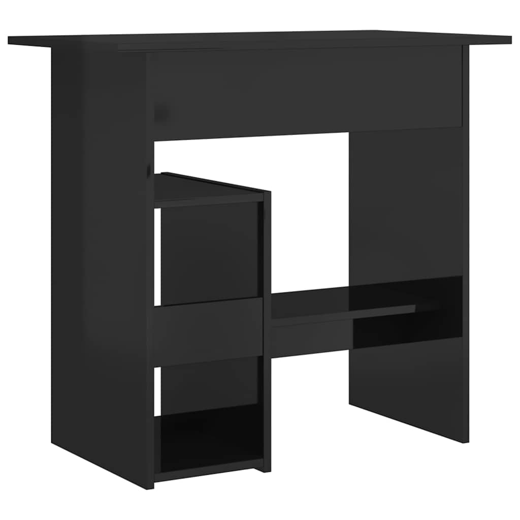 Desk High Gloss Black 80x45x74 cm Engineered Wood