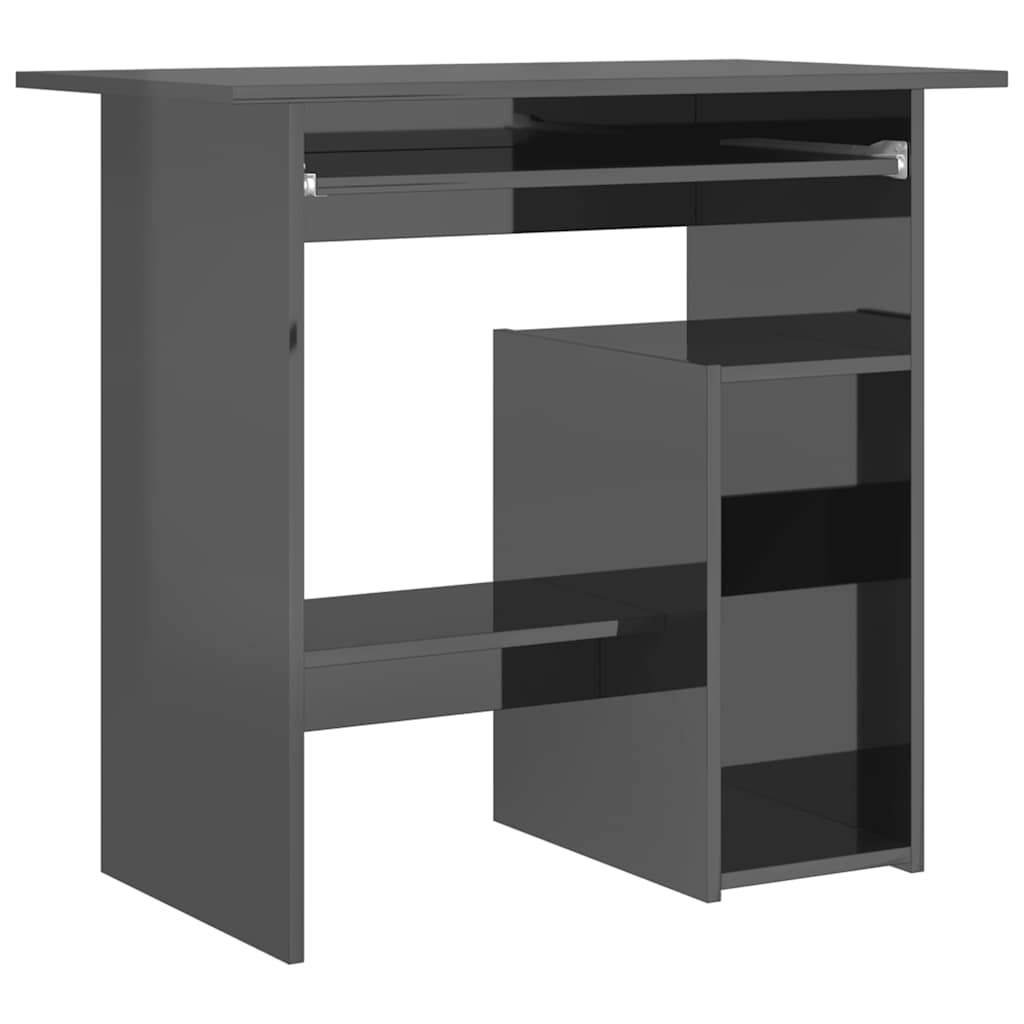 Desk High Gloss Grey 80x45x74 cm Engineered Wood