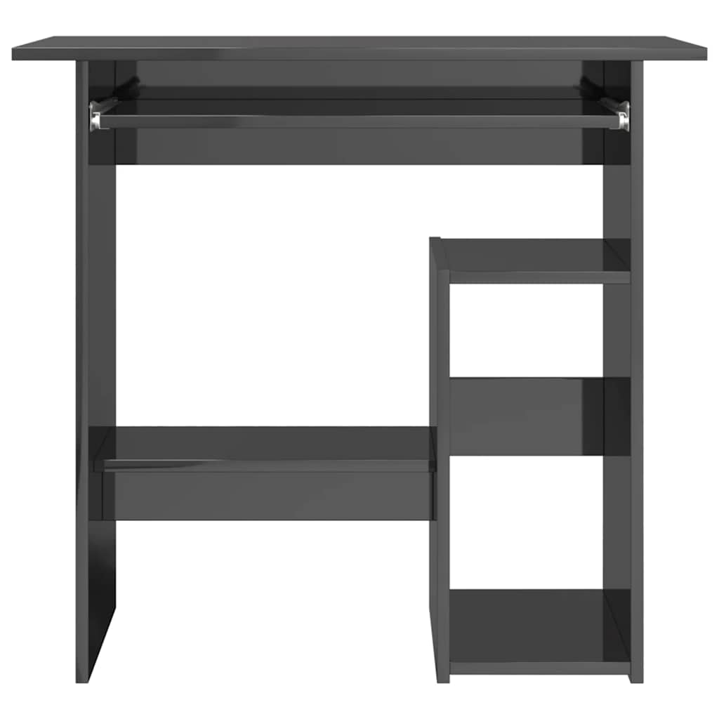Desk High Gloss Grey 80x45x74 cm Engineered Wood