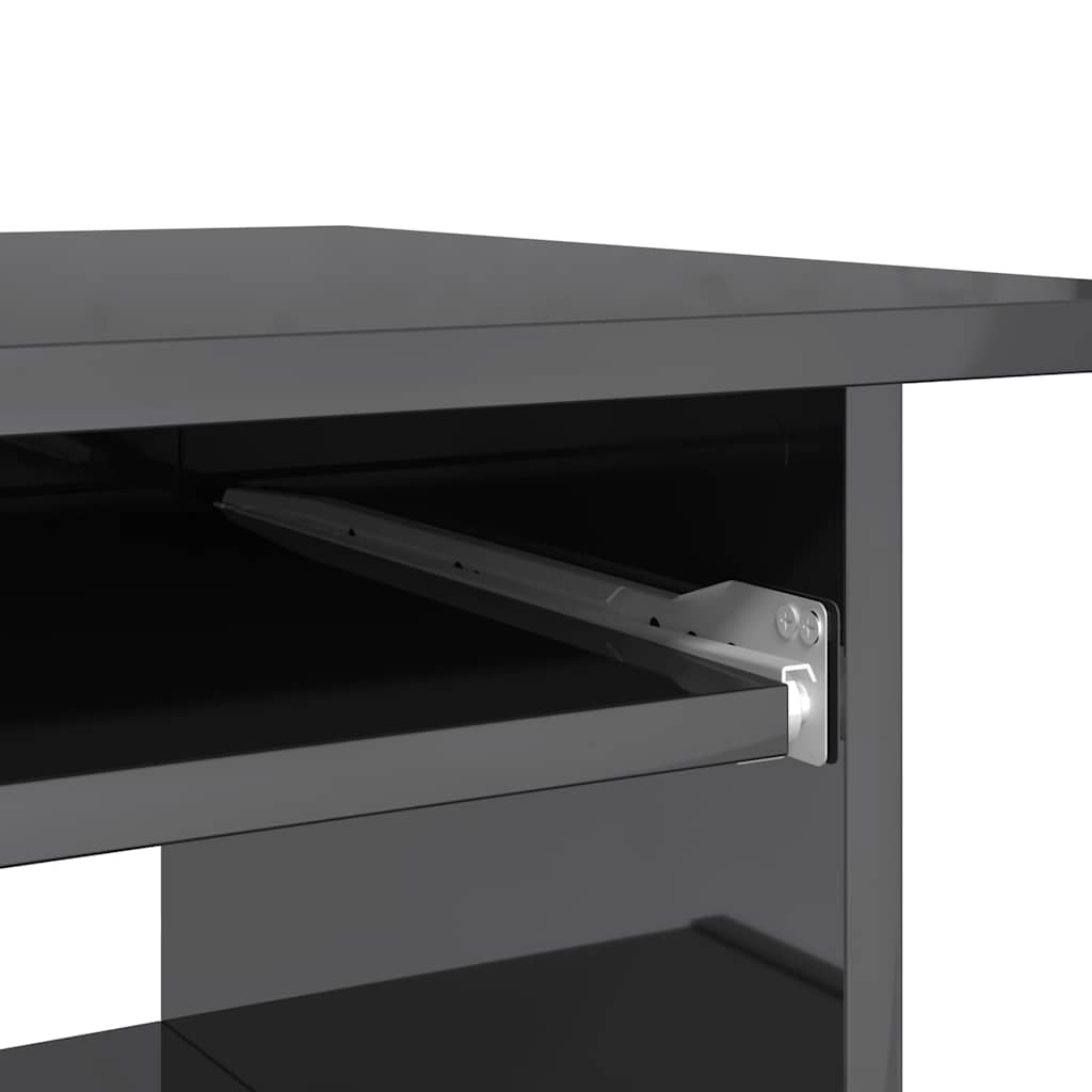 Desk High Gloss Grey 80x45x74 cm Engineered Wood