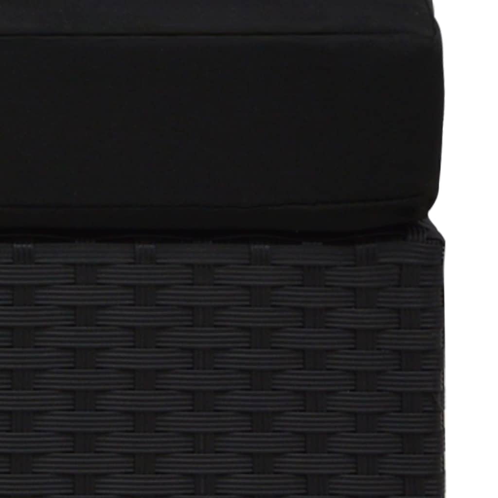 Sectional Middle Sofa Poly Rattan Black