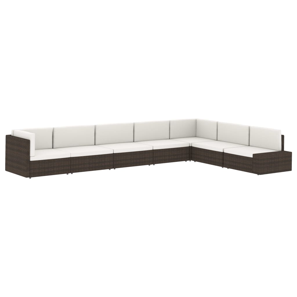 Sectional Middle Sofa Poly Rattan Black