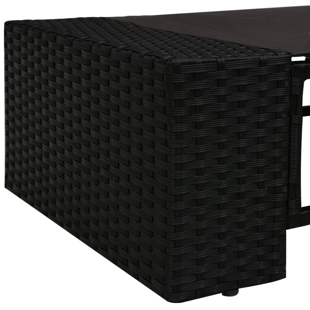 2 Piece Garden Lounge Set Poly Rattan Black