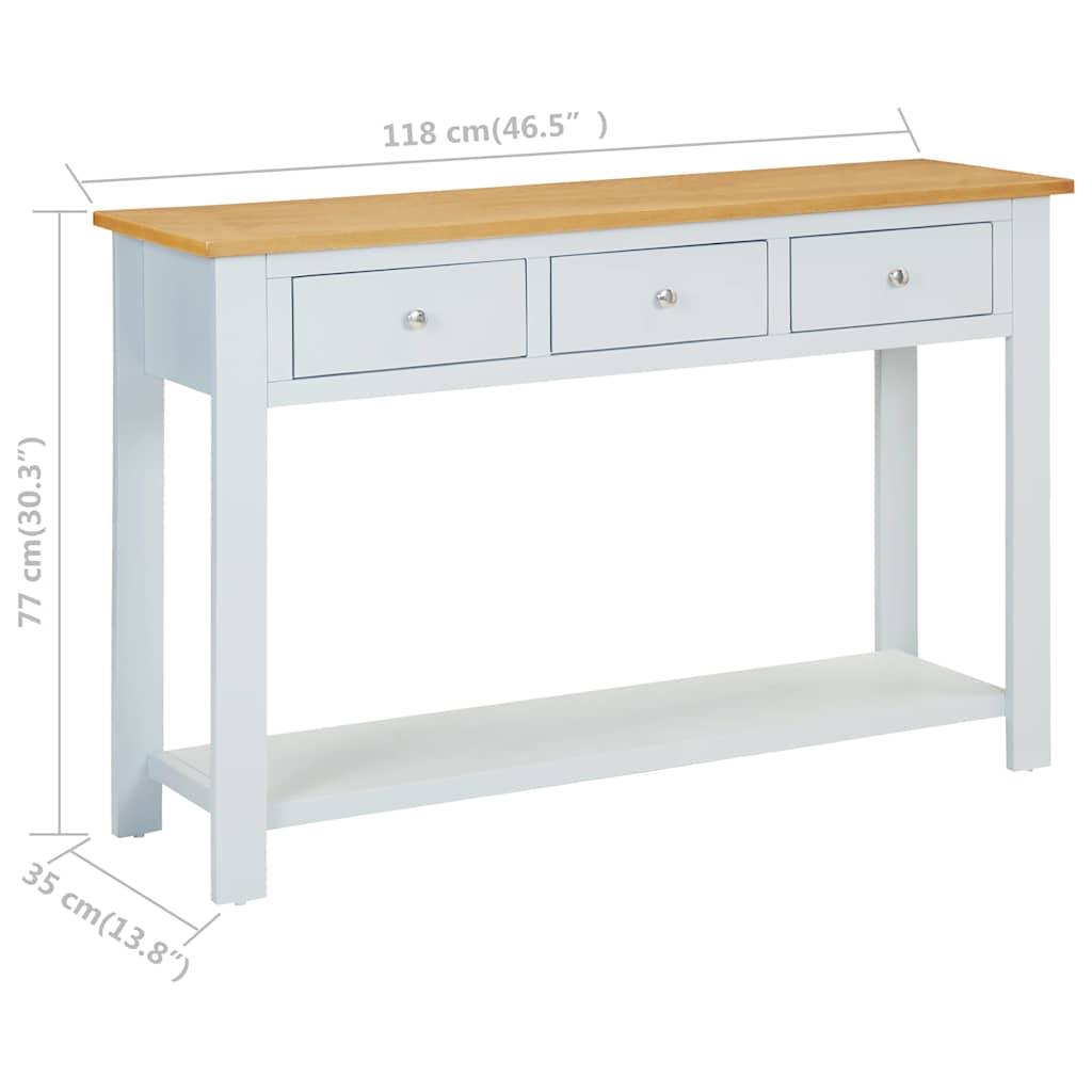 Console Table 118x35x77 cm Solid Oak Wood