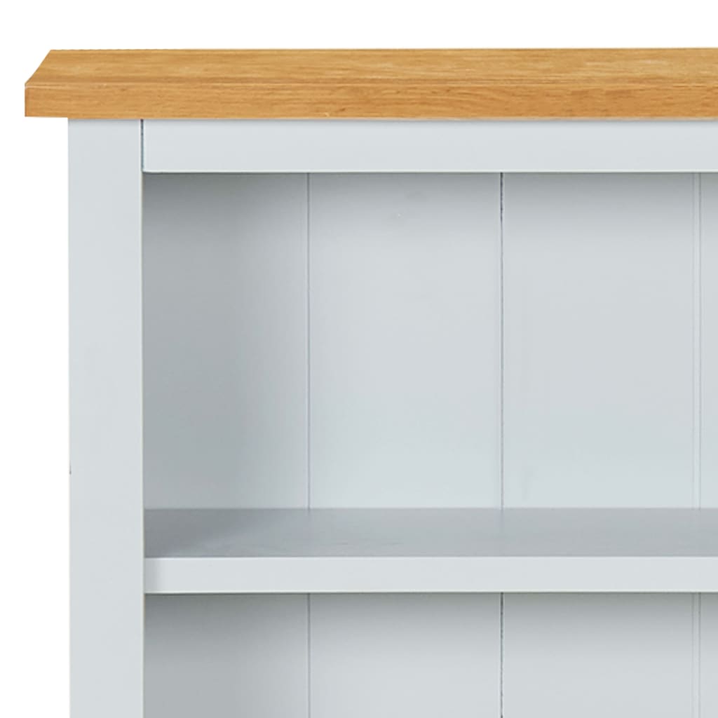 3-Tier Bookcase 72x22.5x82 cm Solid Oak Wood