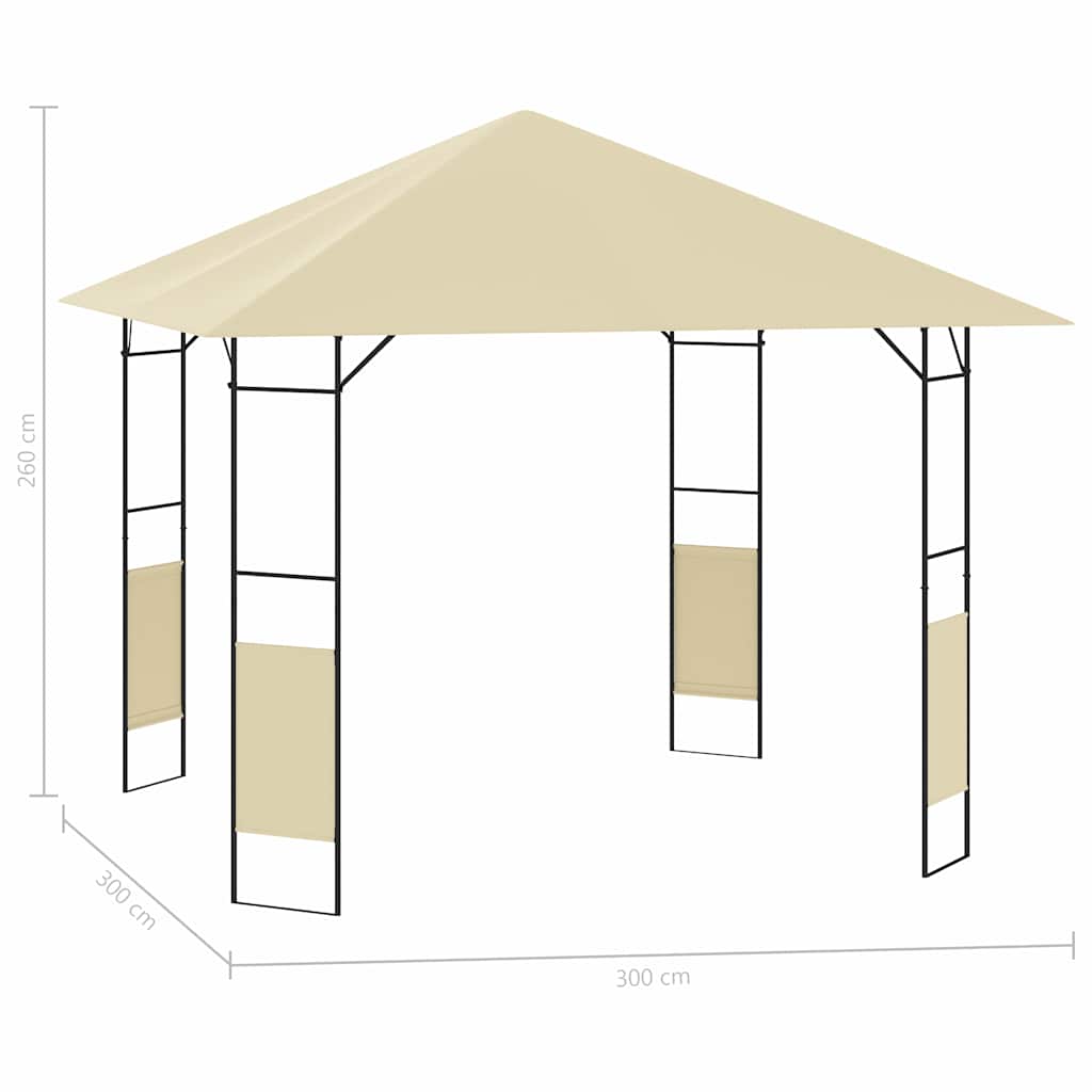 Garden Gazebo 3x3x2.6 m Cream 160g/m²