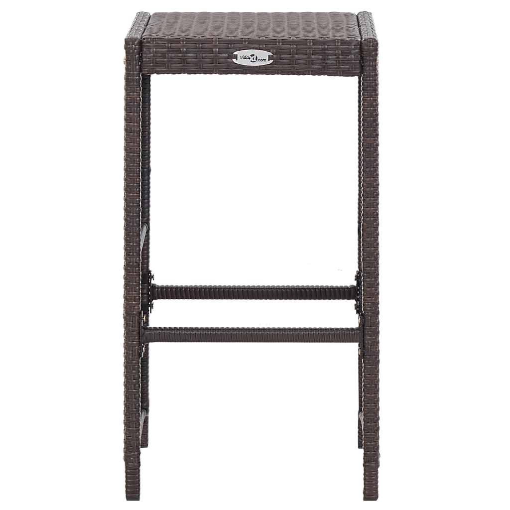 7 Piece Garden Bar Set with Cushions Poly Rattan Brown