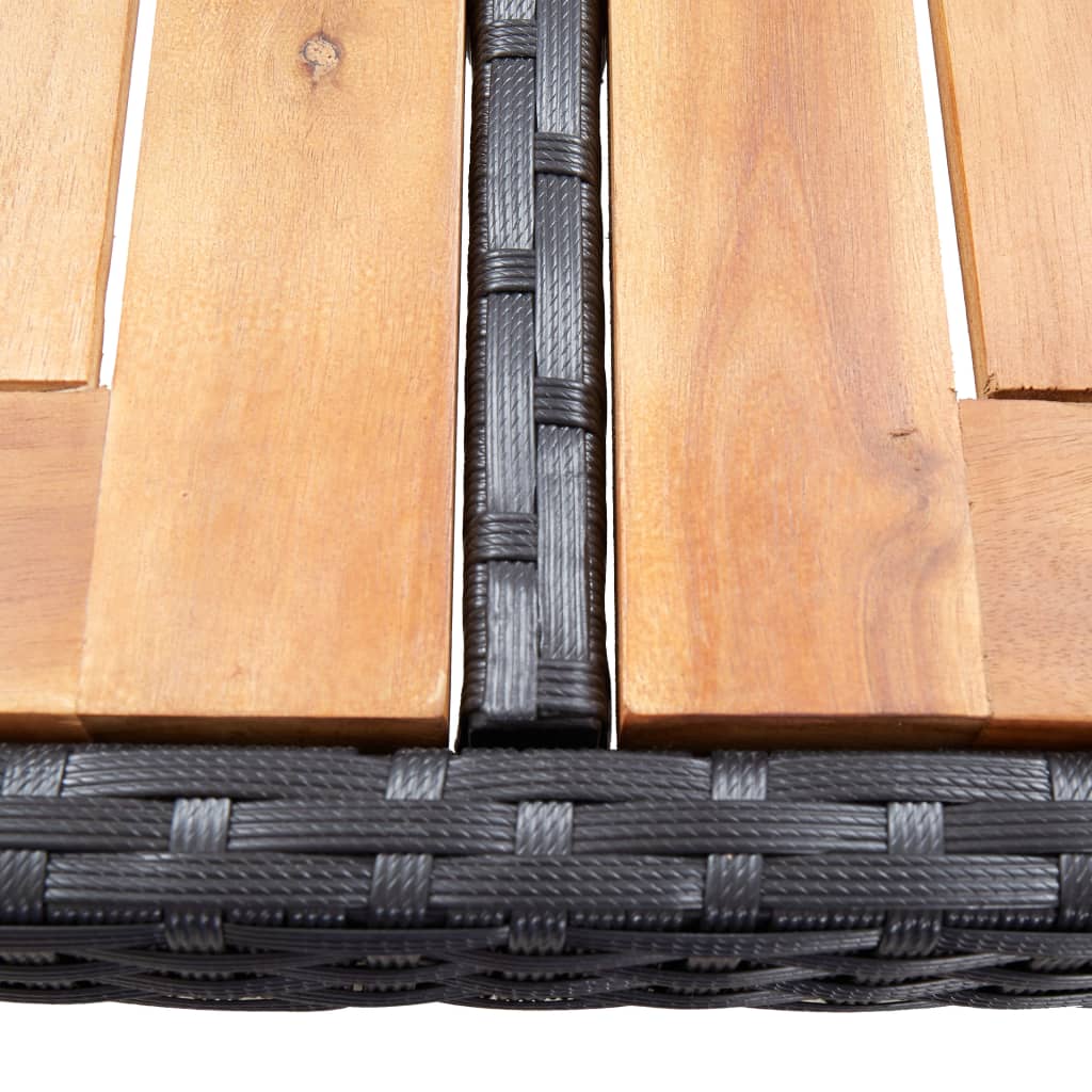 5 Piece Outdoor Bar Set Poly Rattan and Acacia Wood Black