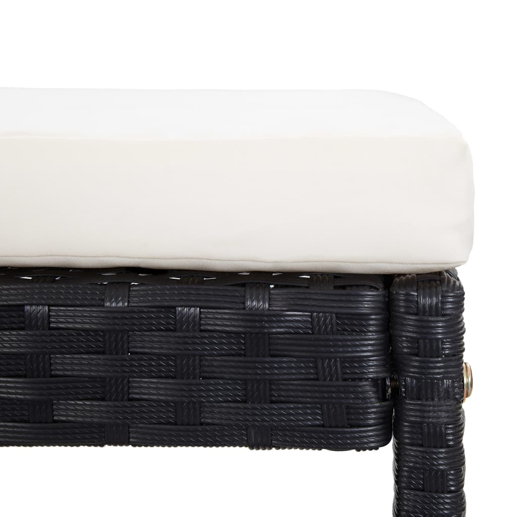5 Piece Outdoor Bar Set Poly Rattan and Glass Black