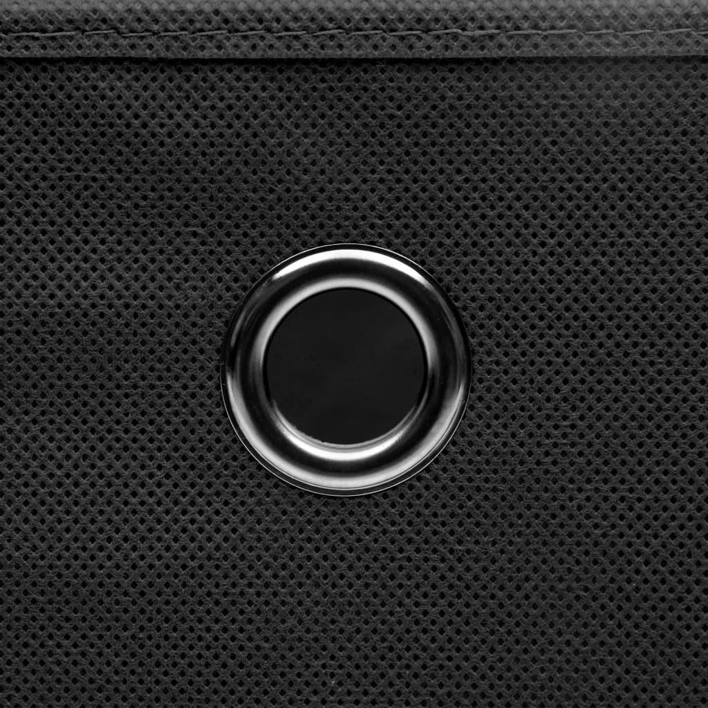 Storage Boxes with Lids 10 pcs Black 32x32x32 cm Fabric