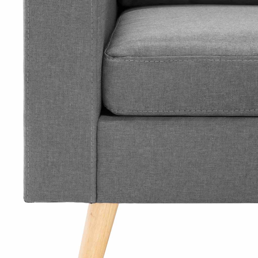 2-Seater Sofa Light Grey Fabric