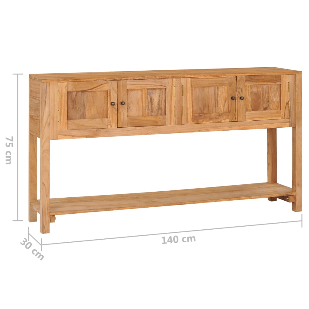 Sideboard 140x30x75 cm Solid Teak Wood