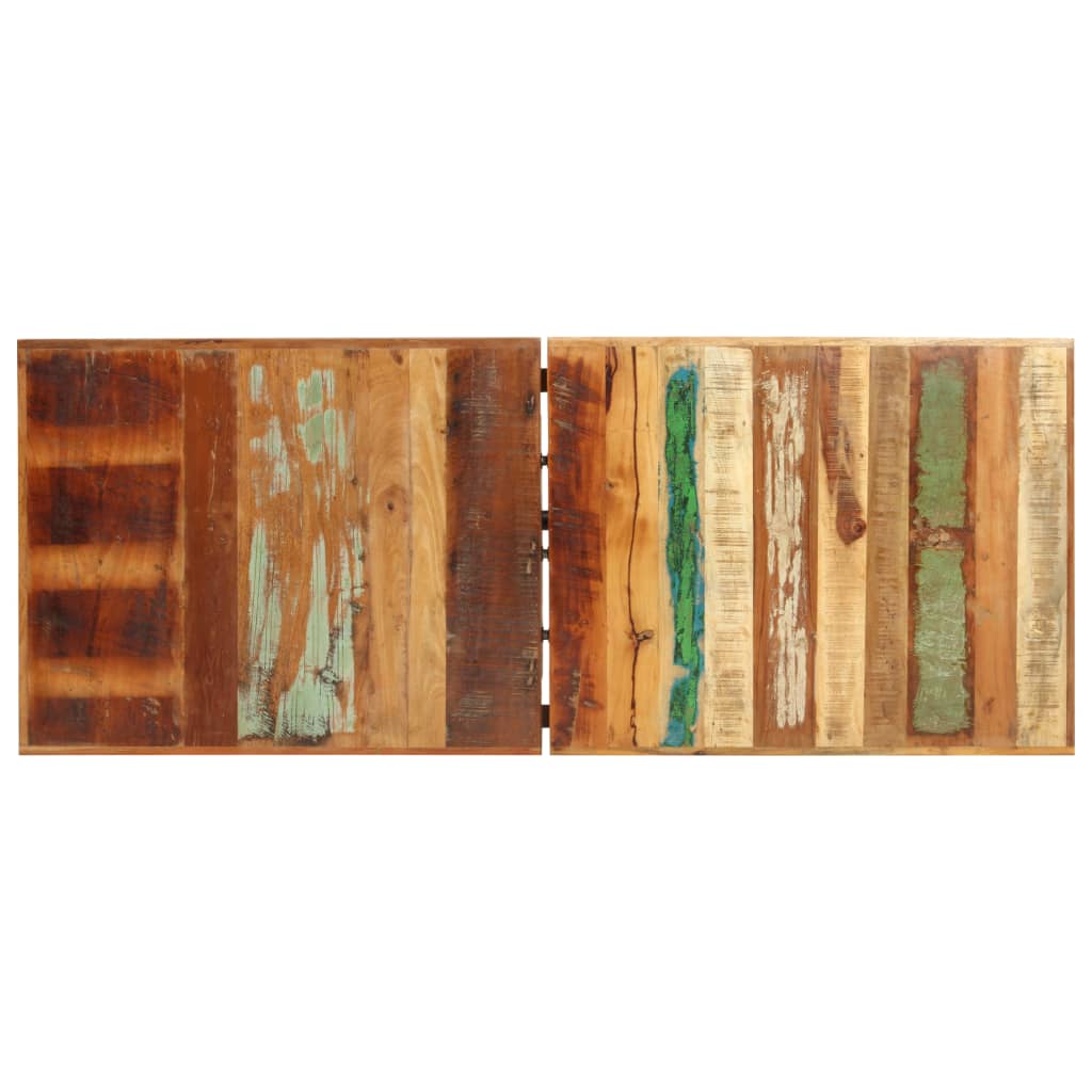 9 Piece Bar Set Solid Reclaimed Wood and Genuine Leather