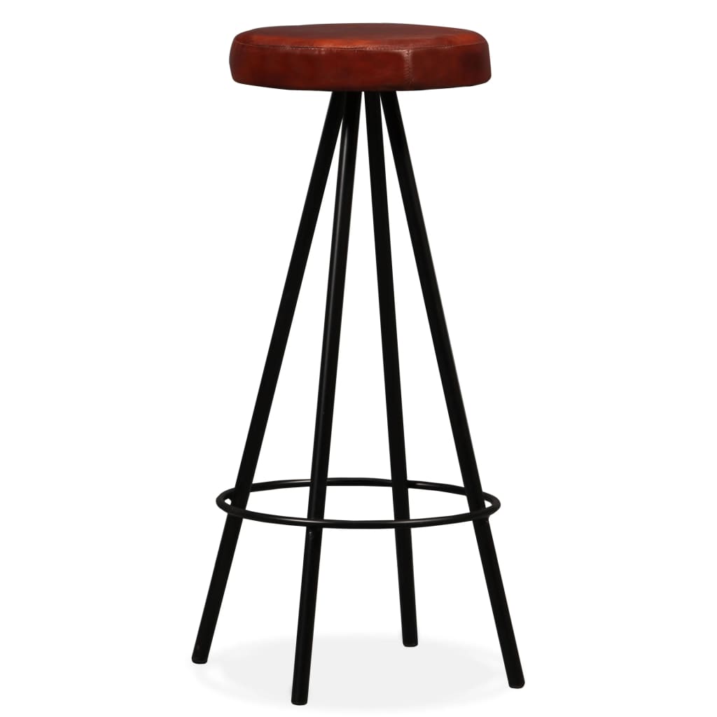 9 Piece Bar Set Solid Reclaimed Wood and Genuine Leather