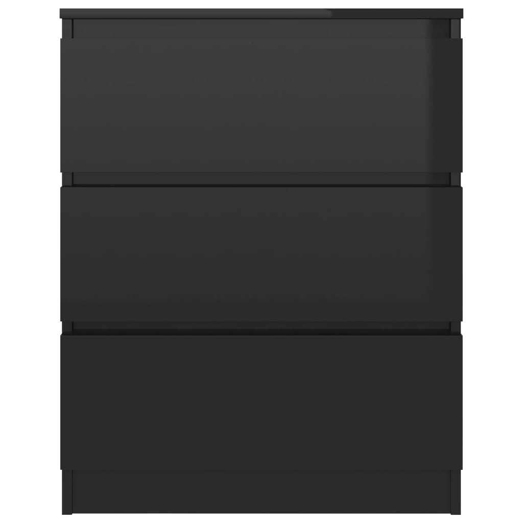 Sideboard High Golss Black 60x35x76 cm Engineered Wood