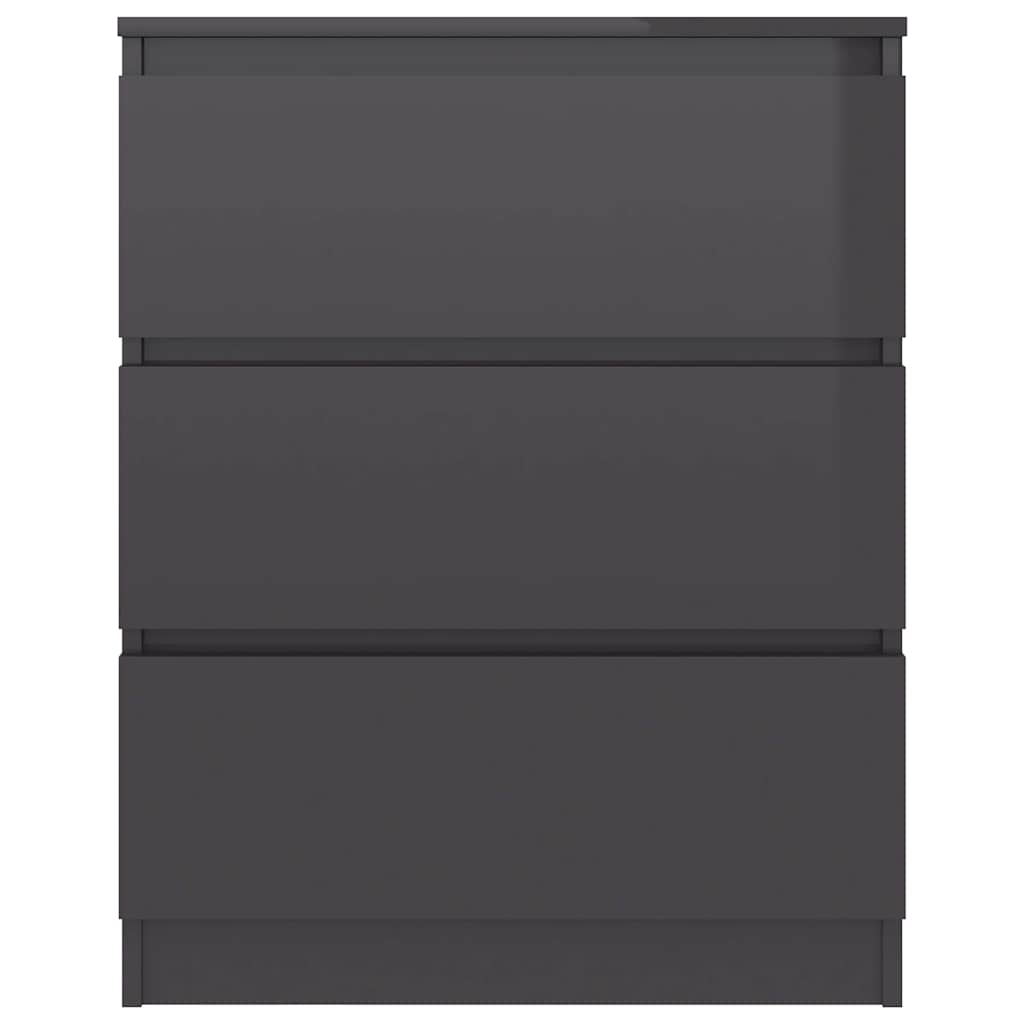 Sideboard High Gloss Grey 60x35x76 cm Engineered Wood