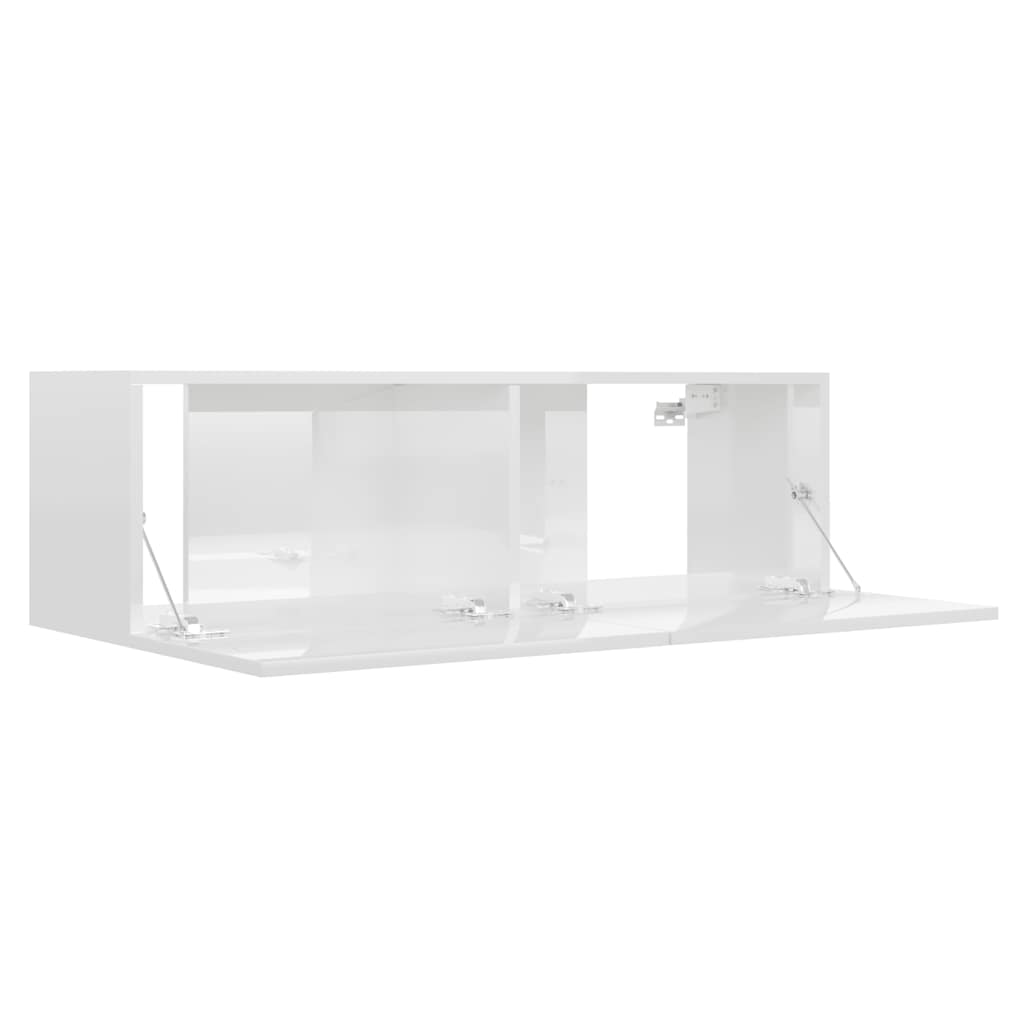 TV Cabinet High Gloss White 100x30x30 cm Engineered Wood