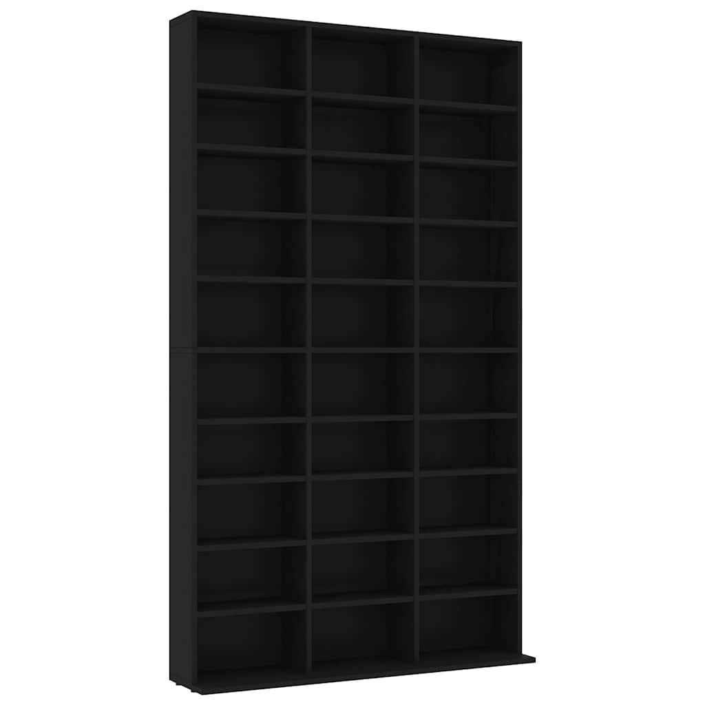 CD Cabinet Black 102x23x177.5 cm Engineered Wood