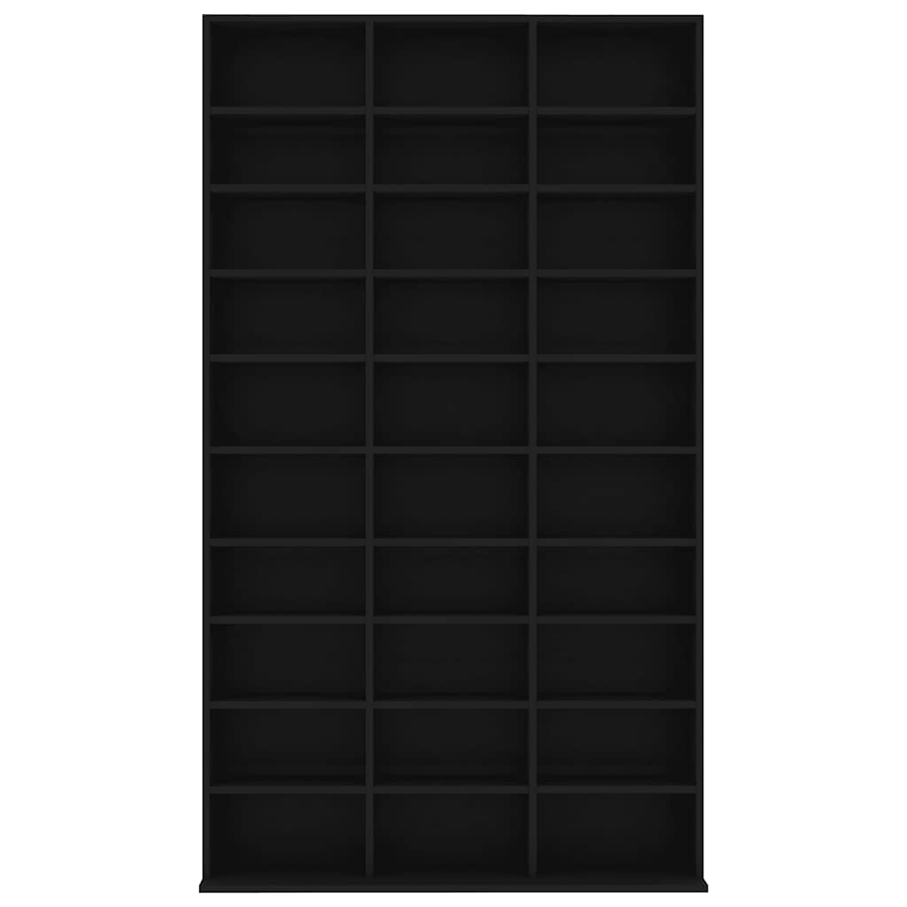 CD Cabinet Black 102x23x177.5 cm Engineered Wood