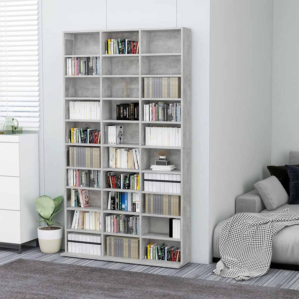 CD Cabinet Concrete Grey 102x16x177.5 cm Engineered Wood