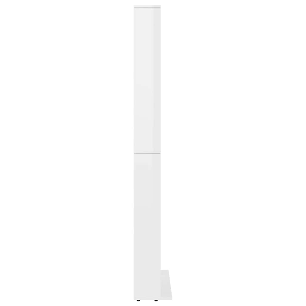 CD Cabinet High Gloss White 102x23x177.5 cm Engineered Wood
