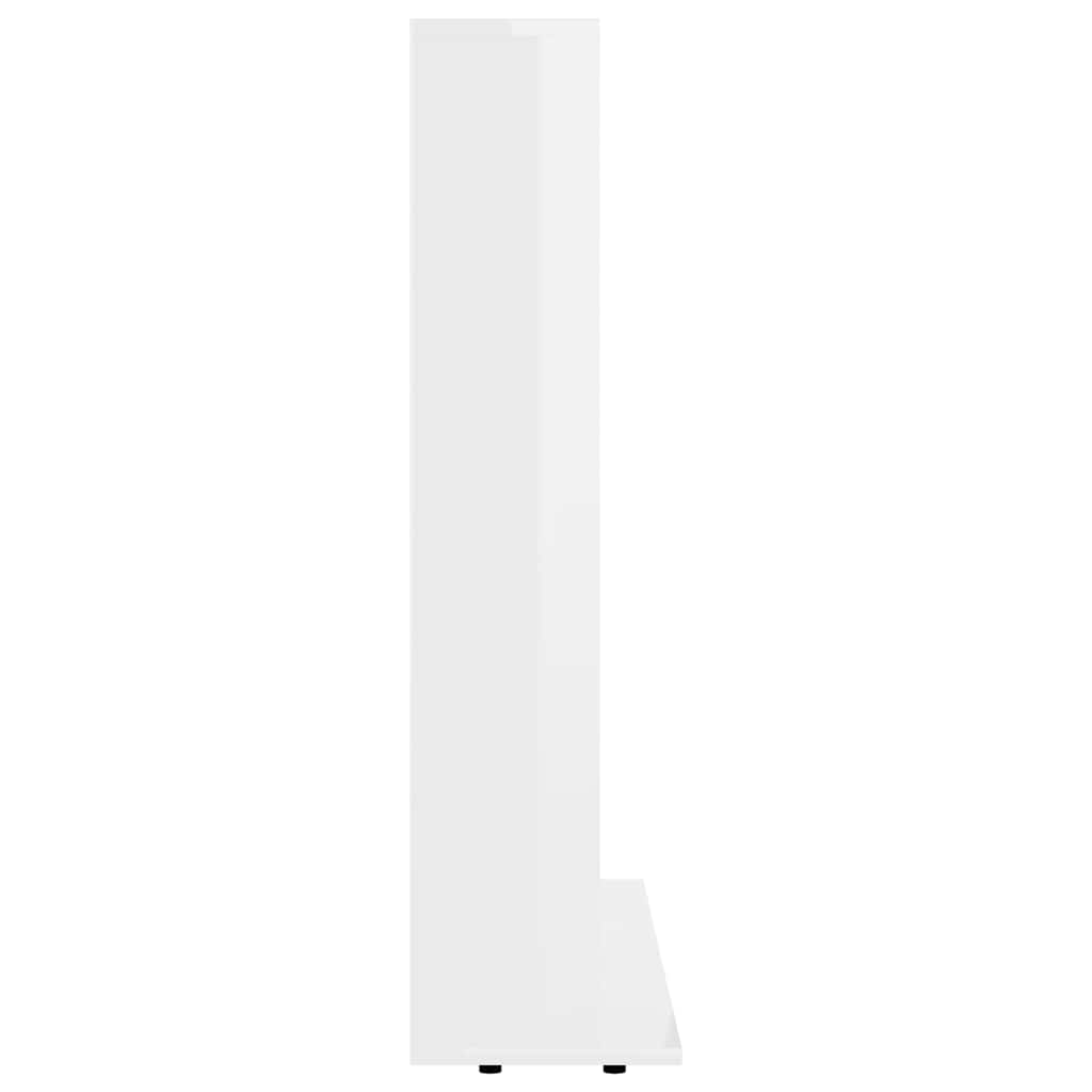 CD Cabinet High Gloss White 100x23x89.5 cm Engineered Wood