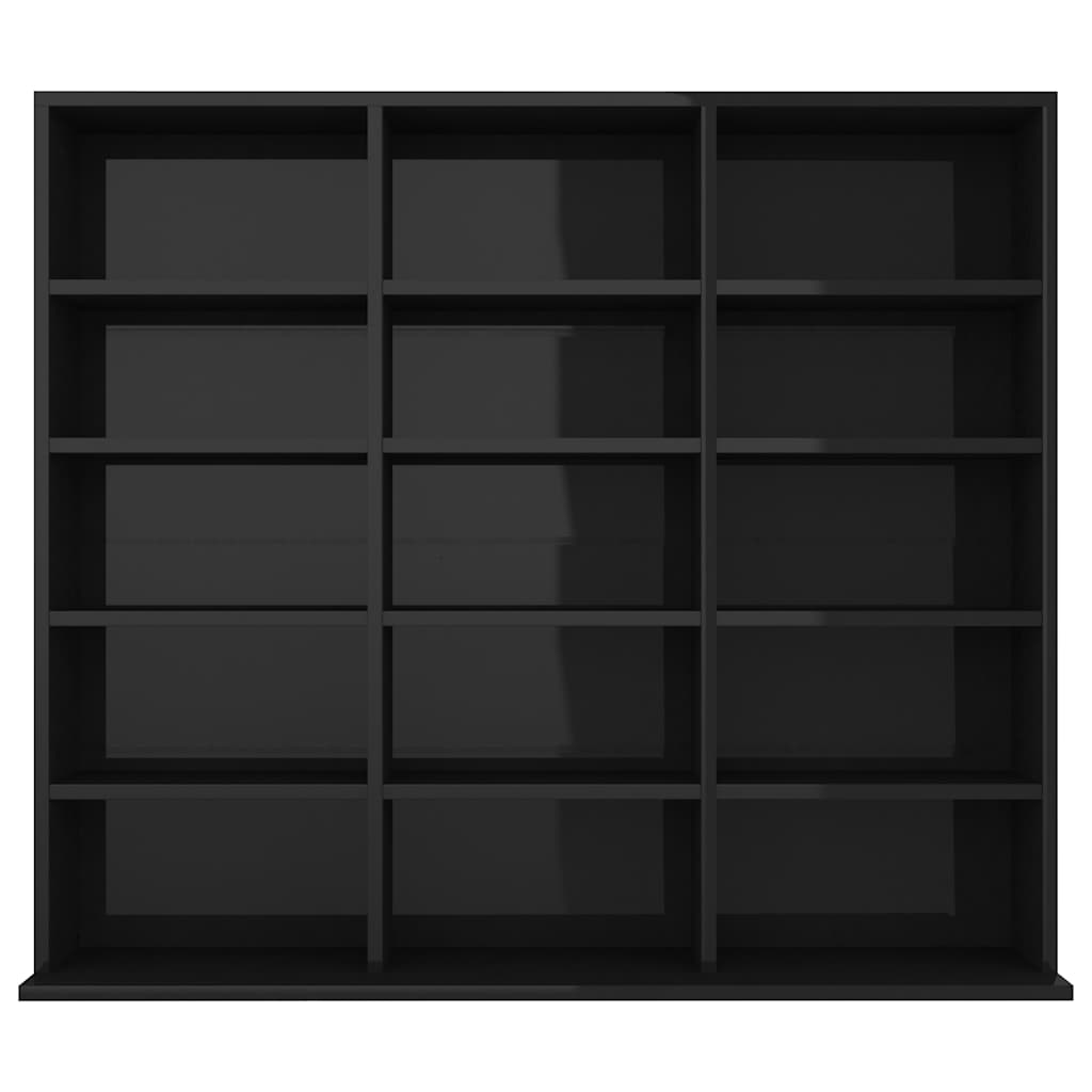 CD Cabinet High Gloss Black 100x23x89.5 cm Engineered Wood
