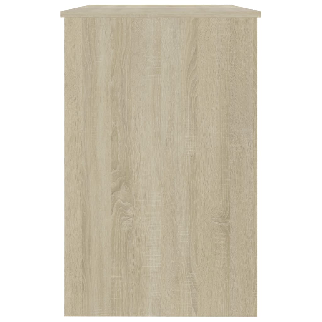 Desk White and Sonoma Oak 100x50x76 cm Engineered Wood