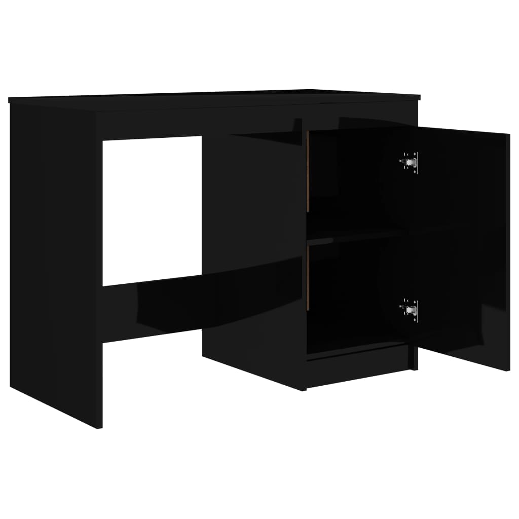 Desk High Gloss Black 100x50x76 cm Engineered Wood