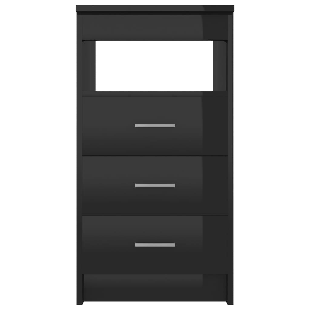 Drawer Cabinet Hign Gloss Black 40x50x76 cm Engineered Wood
