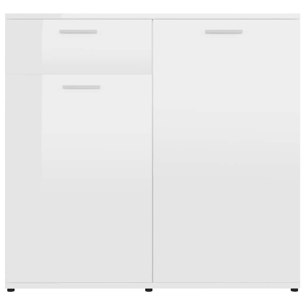 Sideboard High Gloss White 80x36x75 cm Engineered Wood