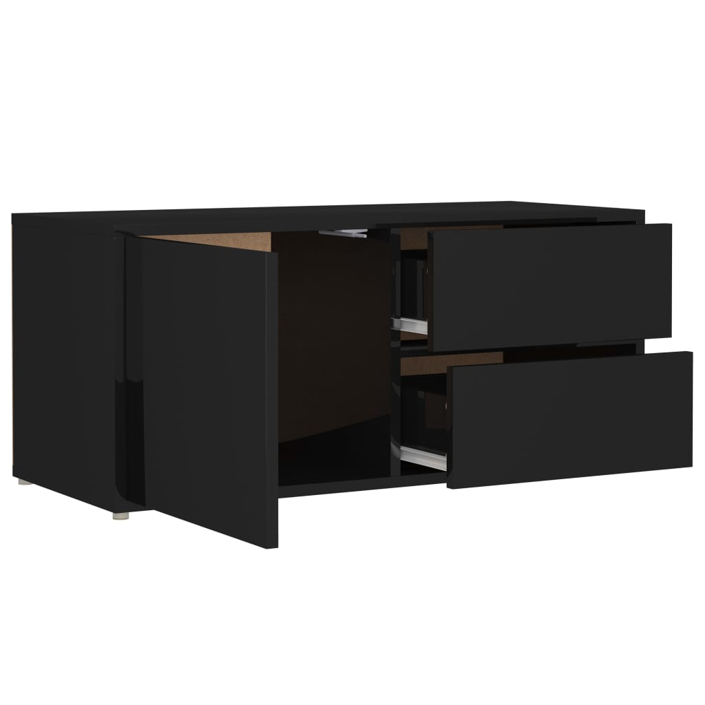 TV Cabinet High Gloss Black 80x34x36 cm Engineered Wood