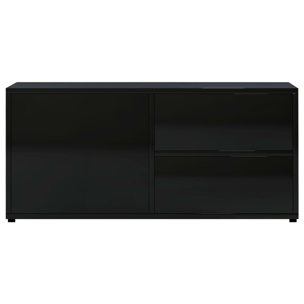 TV Cabinet High Gloss Black 80x34x36 cm Engineered Wood