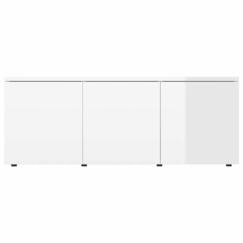 TV Cabinet High Gloss White 80x34x30 cm Engineered Wood