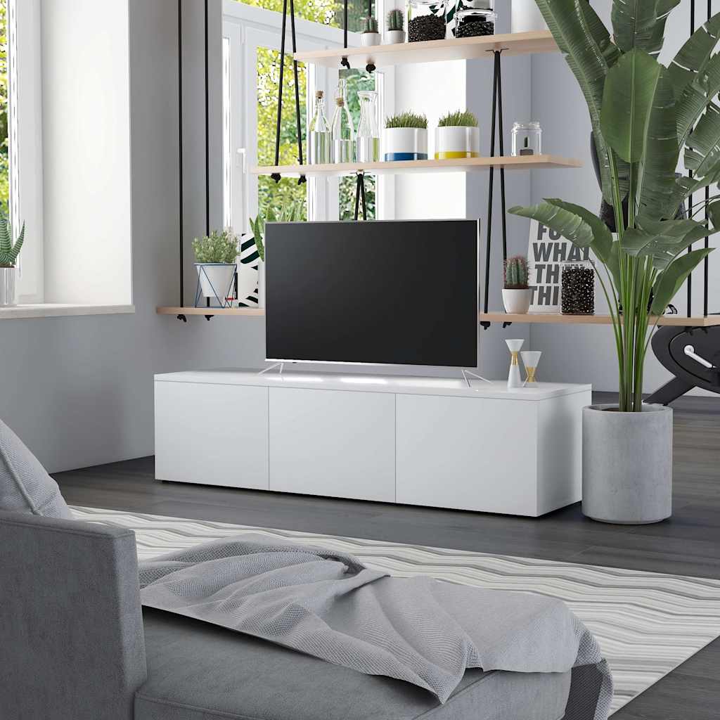 TV Cabinet White 120x34x30 cm Engineered Wood
