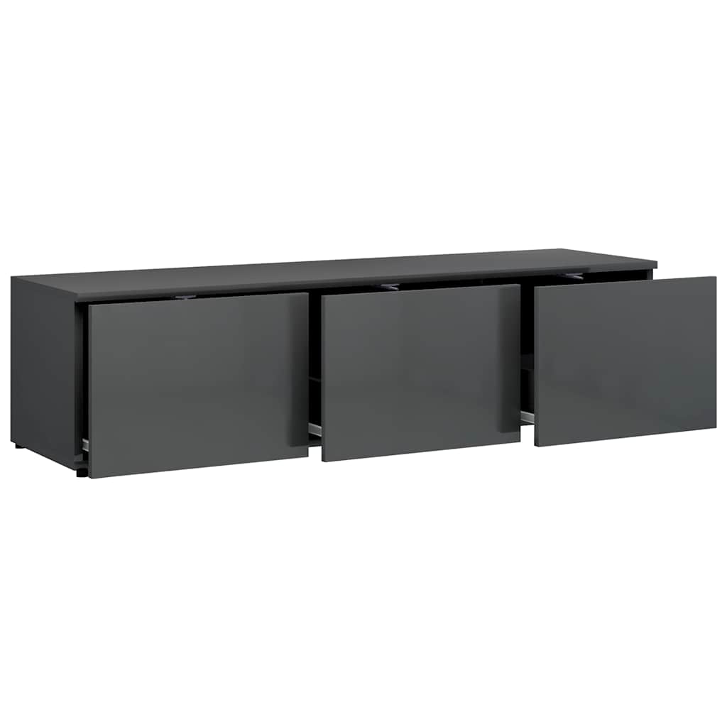 TV Cabinet High Gloss Grey 120x34x30 cm Engineered Wood