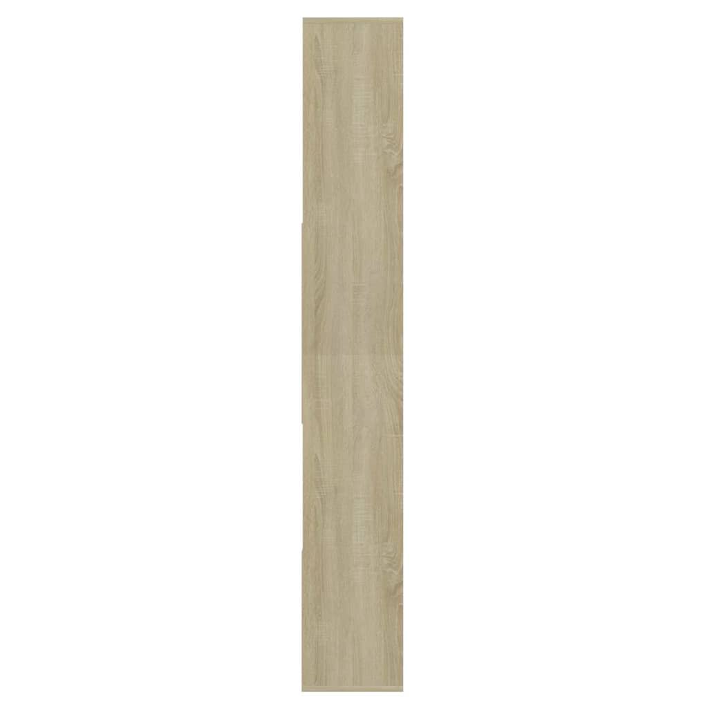 Book Cabinet White and Sonoma Oak 67x24x161 cm Engineered Wood