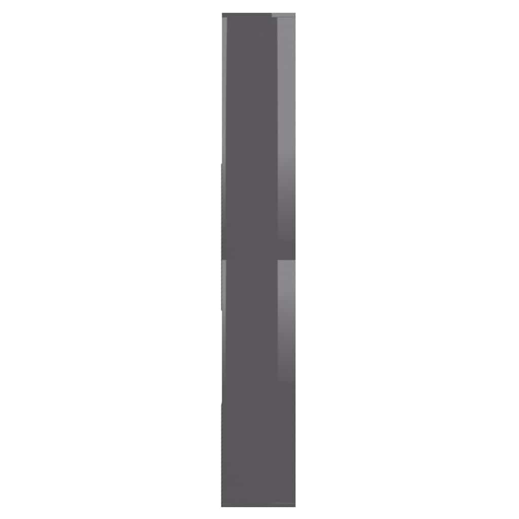 Book Cabinet High Gloss Grey 67x24x161 cm Engineered Wood