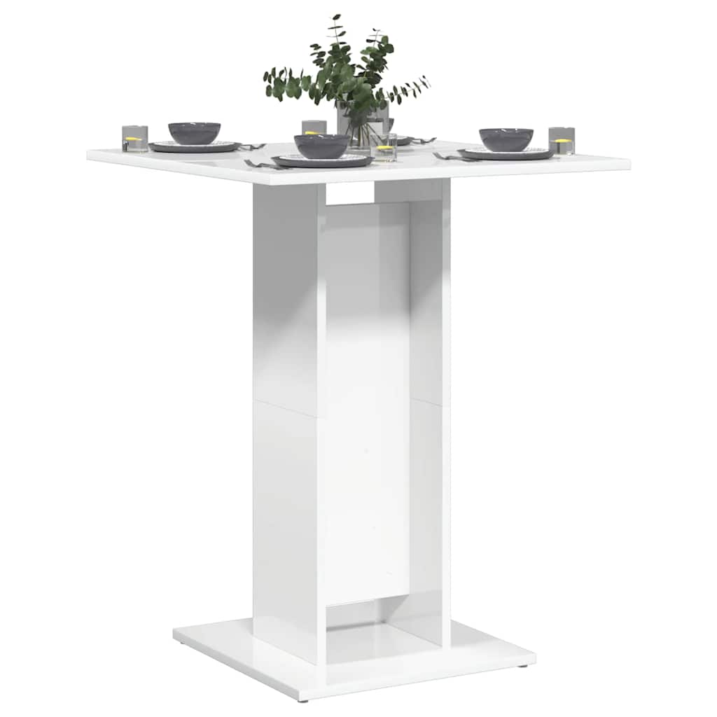 Bistro Table High Gloss White 60x60x75 cm Engineered Wood