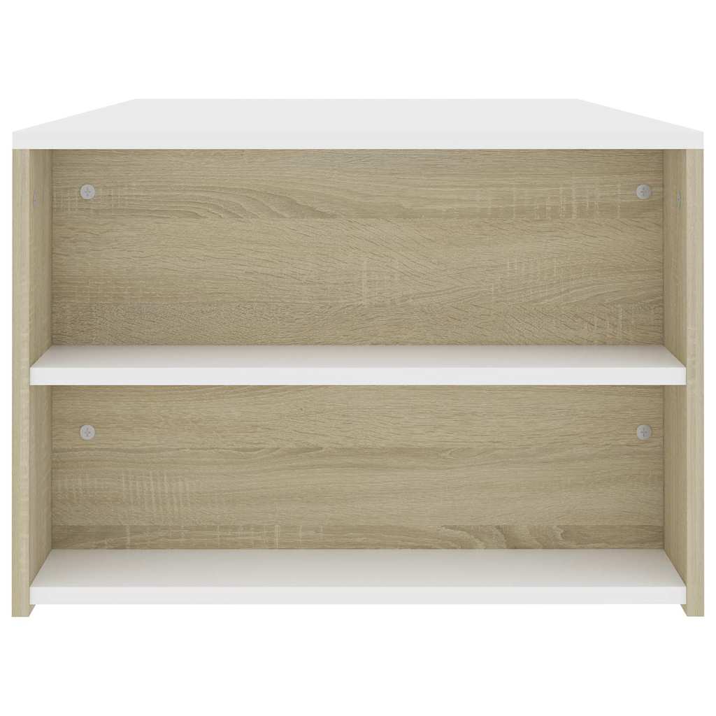 Coffee Table White and Sonoma Oak 100x60x42 cm Engineered Wood