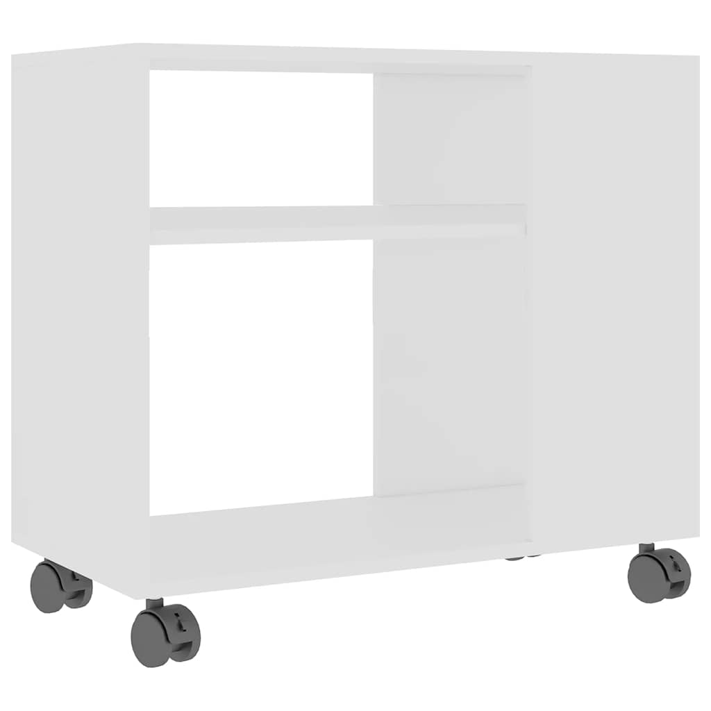 Side Table White 70x35x55 cm Engineered Wood