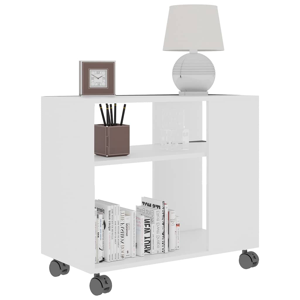 Side Table White 70x35x60.5 cm Engineered Wood