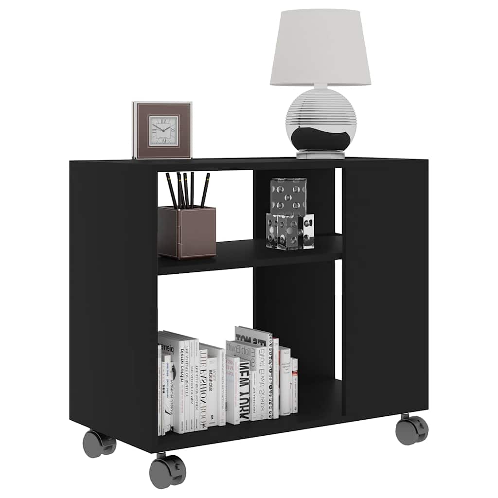 Side Table Black 70x35x60.5 cm Engineered Wood