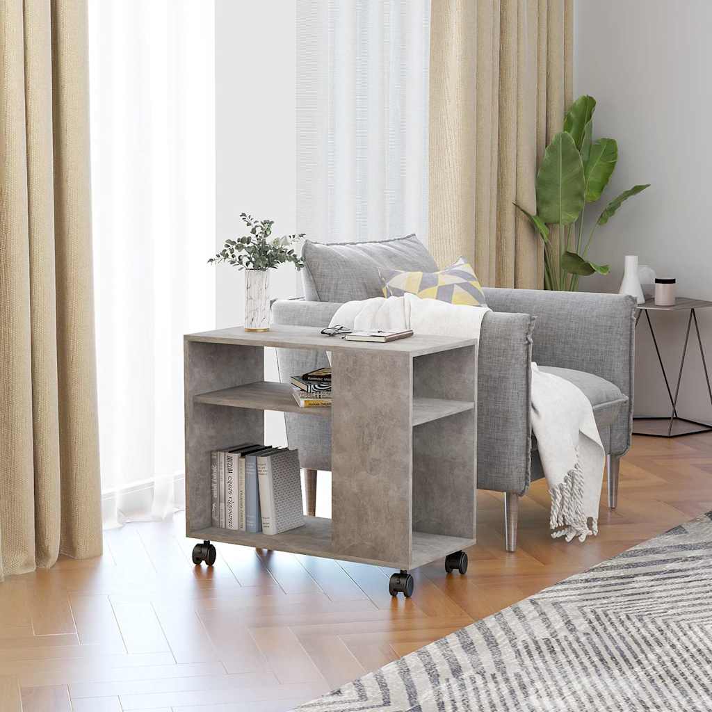 Side Table Concrete Grey 70x35x60.5 cm Engineered Wood