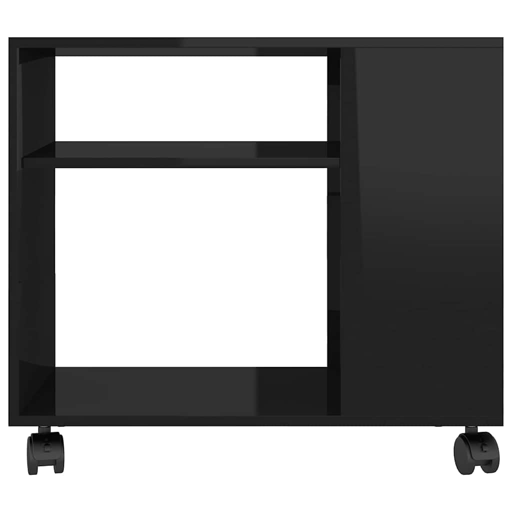 Side Table High Gloss Black 70x35x55 cm Engineered Wood