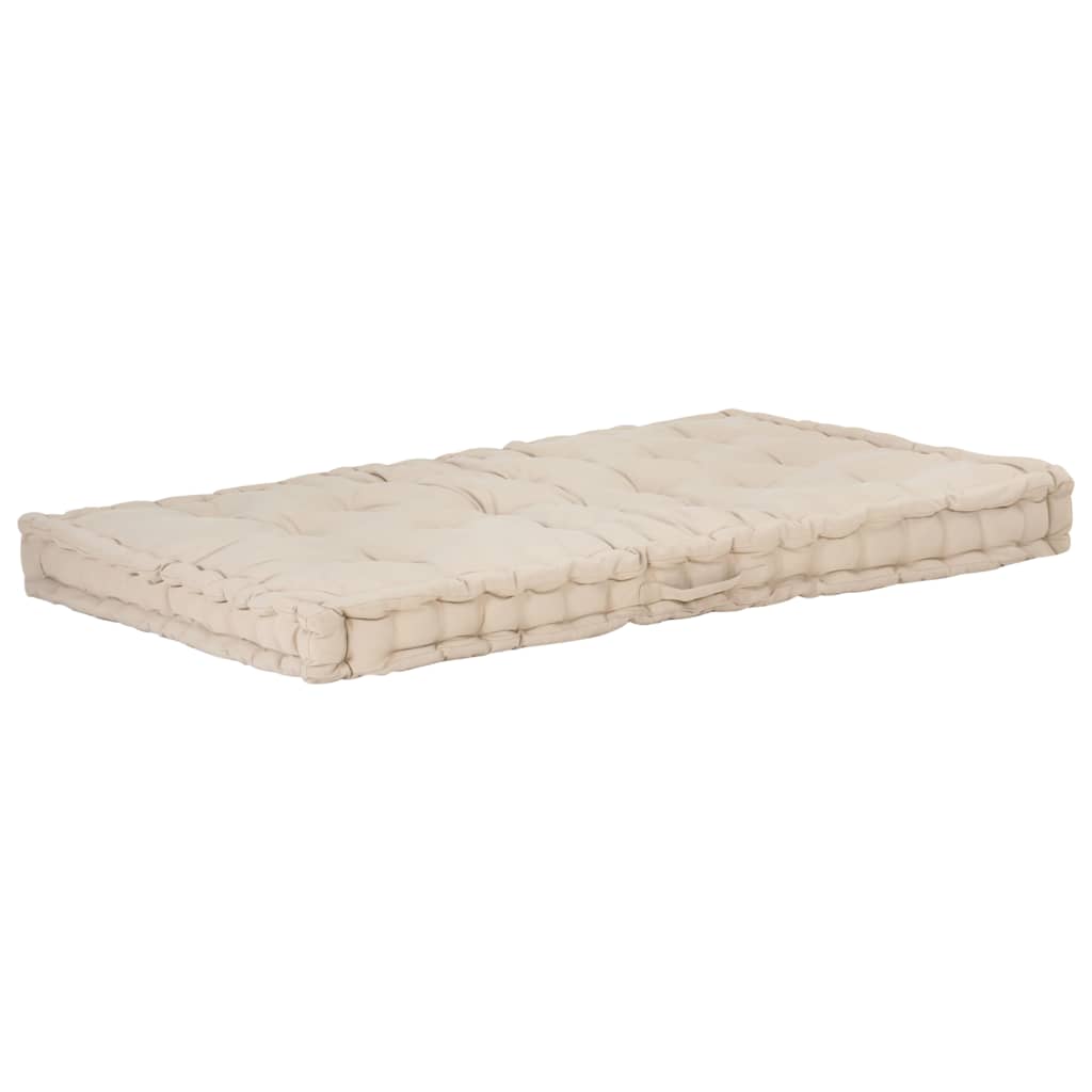 Pallet Floor Cushions 2 pcs Cotton Beige