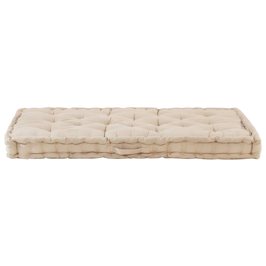 Pallet Floor Cushions 2 pcs Cotton Beige