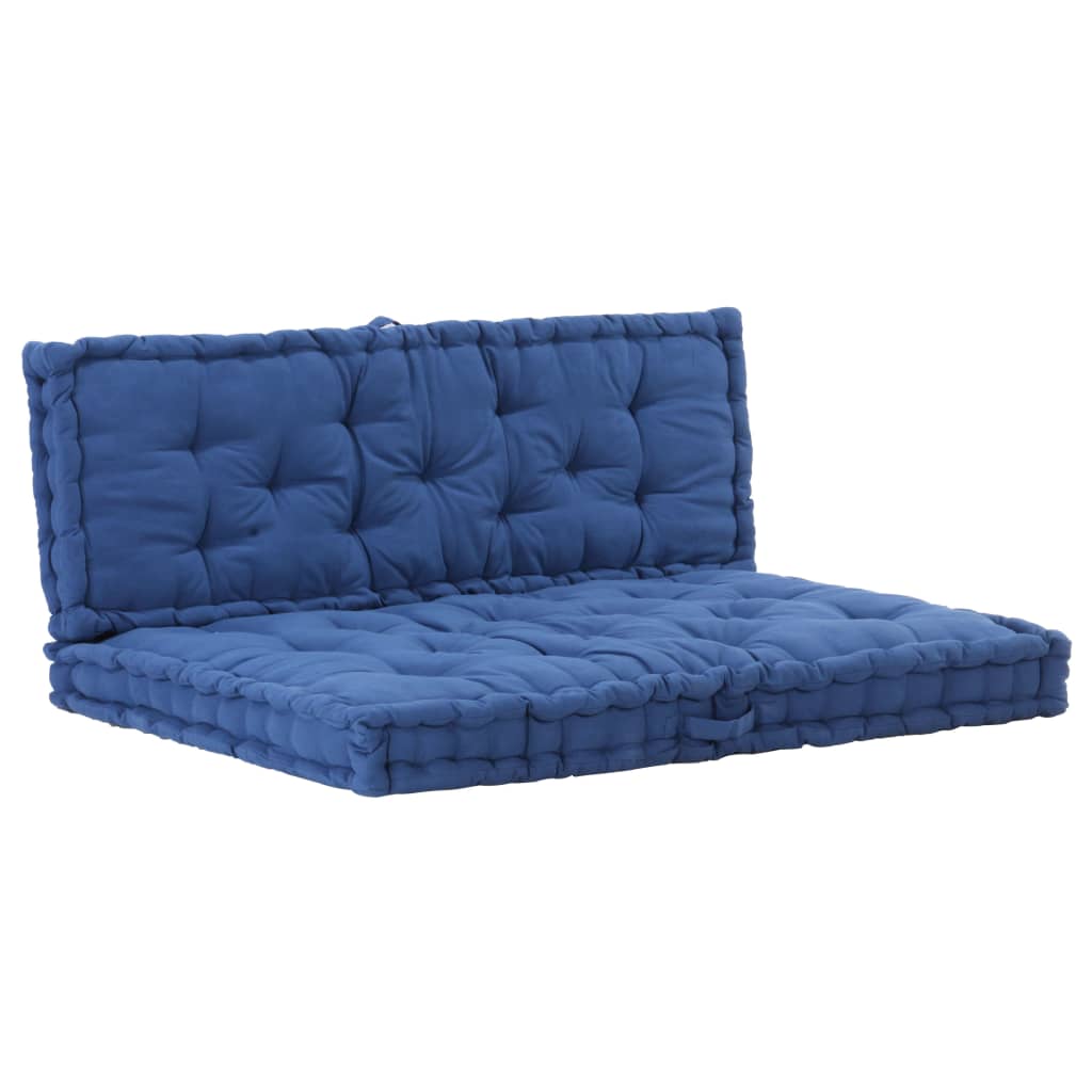 Pallet Floor Cushions 2 pcs Cotton Light Blue