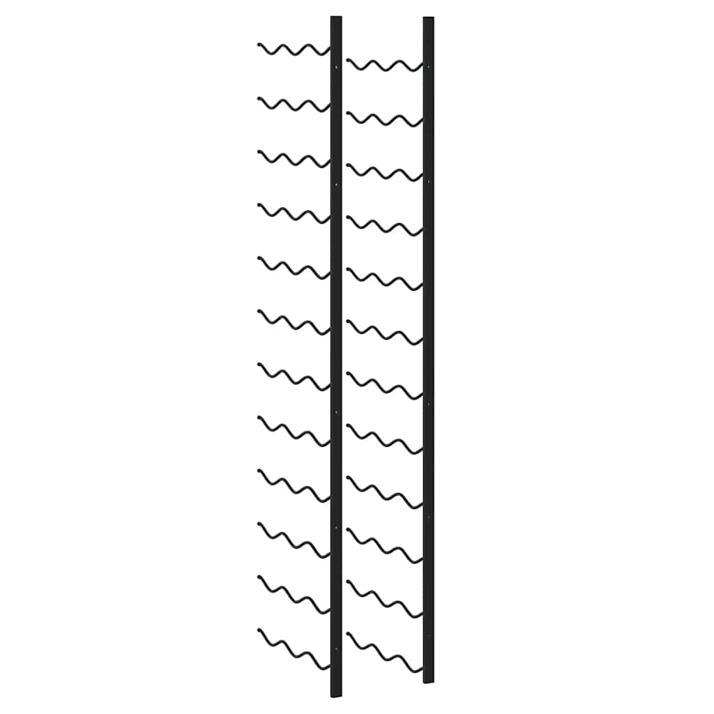 Wall-mounted Wine Rack for 36 Bottles Black Iron